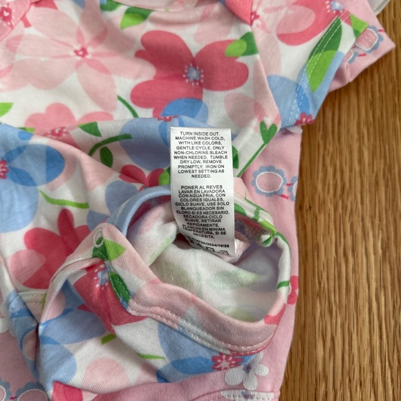 Little Chickadees Baby Girl Set of 3 Easter/Spring Onesies w/Matching Rattle - Picture 8 of 10